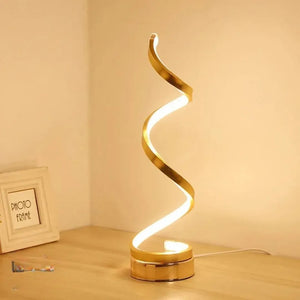 Luminária de Mesa Ondular Nórdica Refisher — luz acesa
