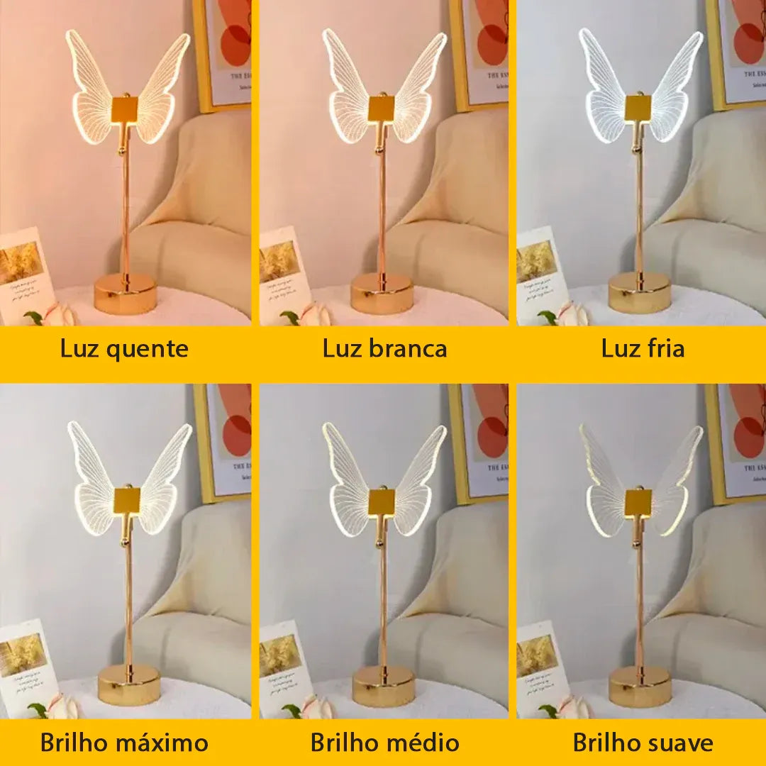 Luminária de Mesa Borboleta Refisher — vista lateral