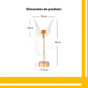 Luminária de Mesa Borboleta Refisher — detalhe da base