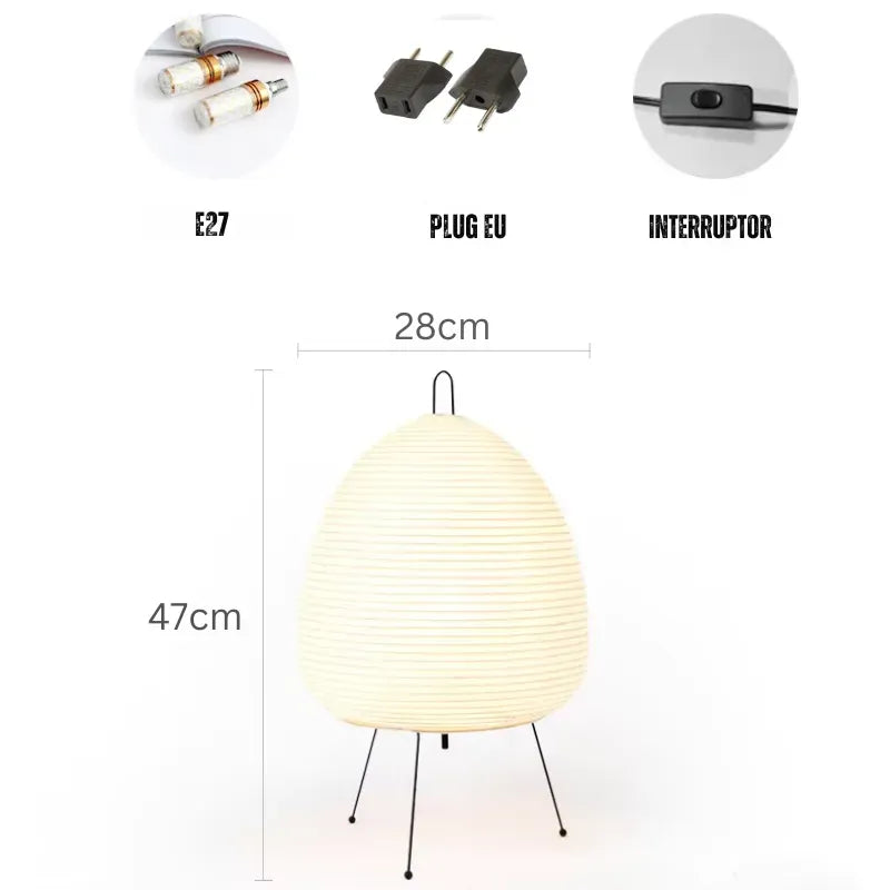 Luminária de Mesa Japonesa Zen Refisher — vista em destaque
