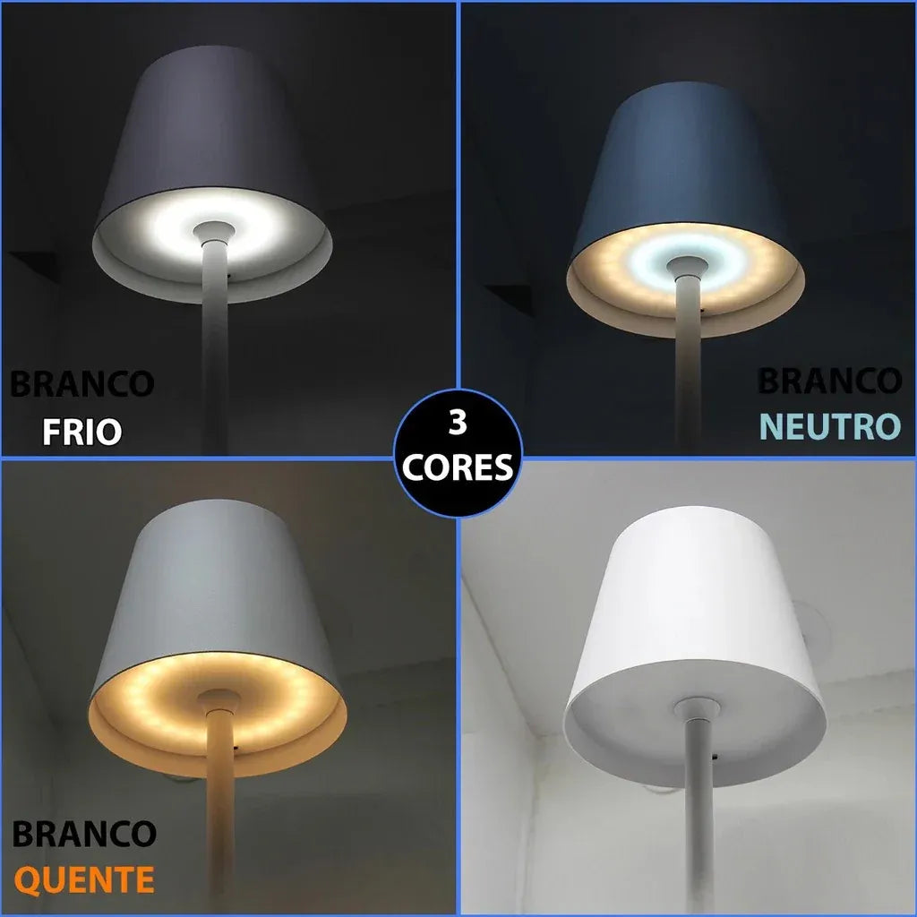 Luminária de Mesa Sem Fio Dimerizável Refisher — detalhe do acabamento